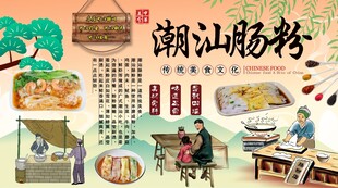潮汕肠粉背景墙