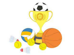 奖杯篮球足球羽毛球网球运动器材