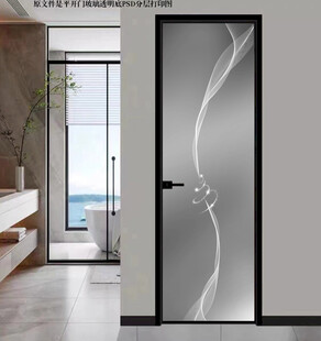 高清分层透明底平开门打印图