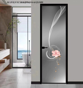 高清分层透明底平开门打印图