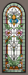 蒂凡尼教堂彩绘玻璃花窗贴膜图案