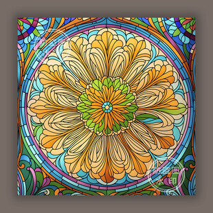 蒂凡尼教堂彩晶玻璃万花筒图案