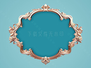 金色雕花相框 蓝色背景