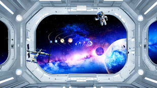 宇宙星空太空窗外