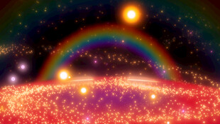 梦幻星空彩虹光效舞台背景