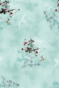 国风水墨风梅花图案