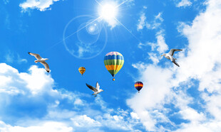 蓝天白云软膜填好