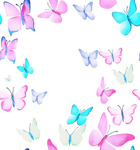 梦幻多彩蝴蝶图案背景