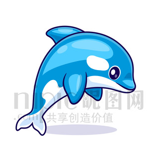 可爱卡通海豚