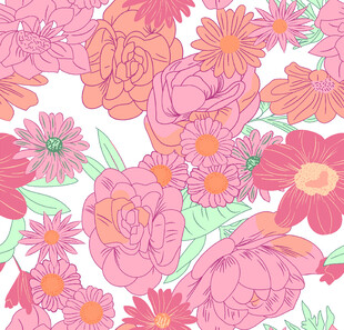 矢量化  数码印花   色块 