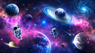 梦幻宇宙星空太空宇航员星球背景