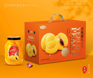 黄桃罐头包装 桃子礼盒