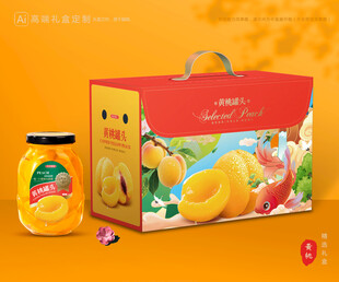 黄桃罐头包装 桃子礼盒