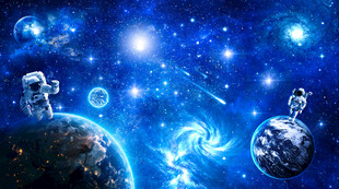 浩瀚星空宇宙太空宇航员星球背景