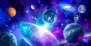 太空螺旋星云宇宙星球银河背景墙