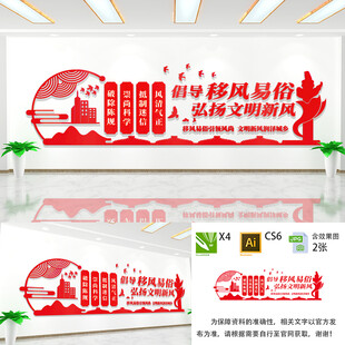 倡导移风易俗文化墙
