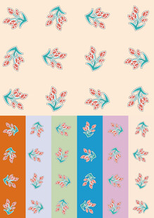 花卉图案多彩背景设计