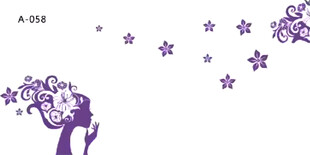 女孩吹星花雕刻画