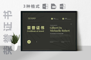 简约风荣誉证书模板展示