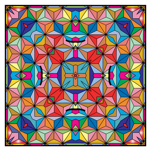 彩色几何数码印花