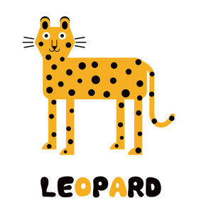 可爱卡通豹子插画