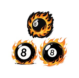 火焰环绕的8号台球