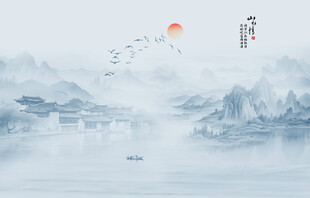 水墨江南水墨画背景墙