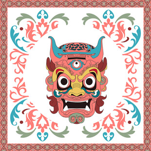 传统中式神兽图案装饰画