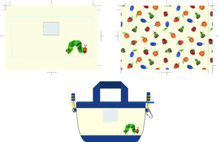 卡通图案手提包设计稿