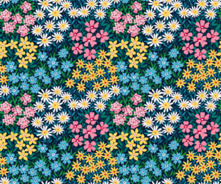 多彩花卉图案布料纹理