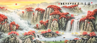 办公室客厅背景墙挂画