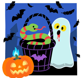 万圣节鬼怪南瓜装饰场景