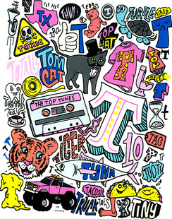 多彩涂鸦风潮流元素集合