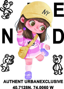 可爱潮酷女孩卡通形象