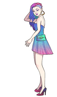 时尚多彩穿搭的活力女孩