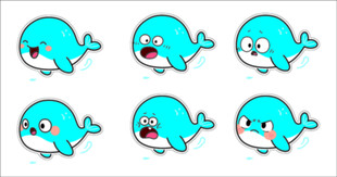 可爱蓝鲸表情集合