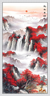 流水生财玄关画