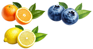 多彩新鲜水果组合展示