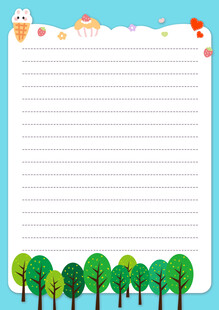 卡通边框横线稿纸背景图