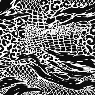 黑白动物纹理图案设计