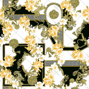 复古花卉几何图案设计