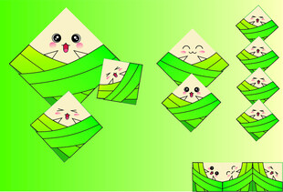 可爱卡通粽子形象展示