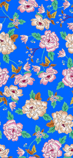 蓝色花卉图案背景纹理