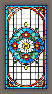 蒂凡尼华夏风情彩晶玻璃艺术图案