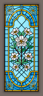 蒂凡尼华夏风情彩绘玻璃艺术图案