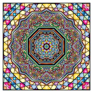 彩色几何图案马赛克艺术