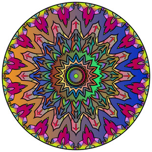 多彩圆形曼陀罗图案设计