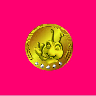 金色卡通蜜蜂圆形徽章