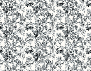 黑白花卉图案纹理背景