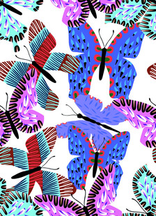 多彩蝴蝶图案背景设计